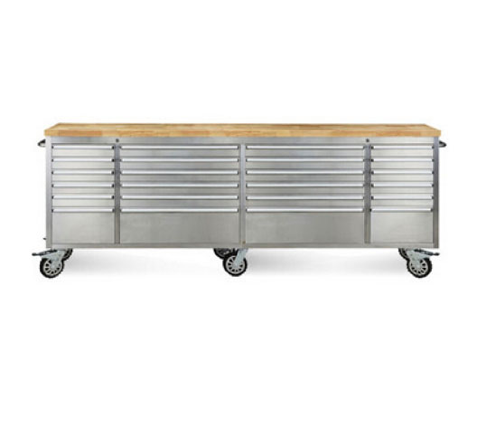 96" Stainless Steel 24 Drawer Tool Chest