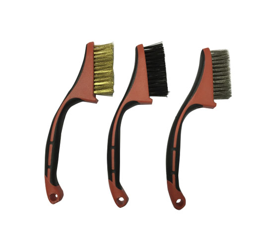 3pc Brass & Steel & Nylon Wire Brush Set