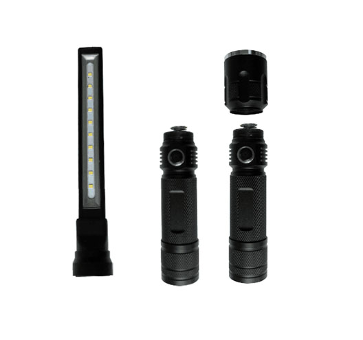 10 SMD + 3W LED Flashlight And Work Light-Replaceable Head