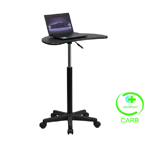 Mobile Adjustable Standing Desk (Half Moon Work Surface)
