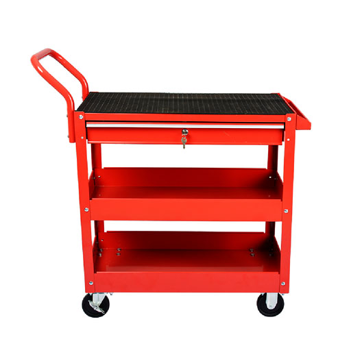 Three-Shelf Heavy Duty Service Cart with drawer