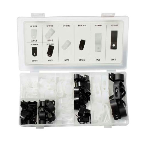 120pc Nylon Cable Clamp Assortment