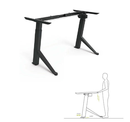 T Base Two Legs Single Motor Two-stage Steel Lifting Desk