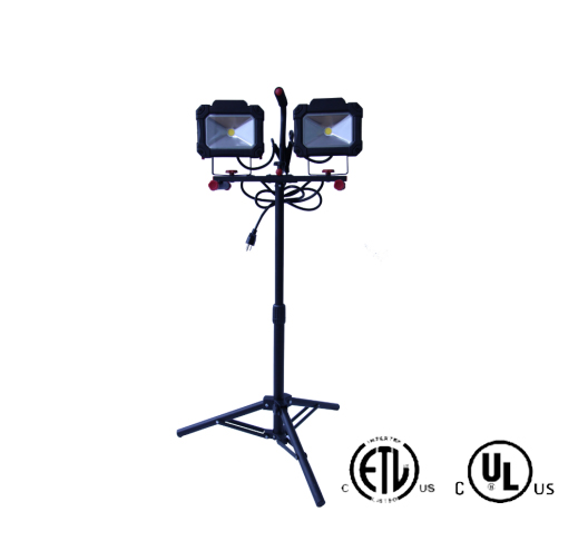Double 20W COB Work Light with Telescopic Stand