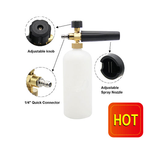 Foam Cannon Pressure Washer Gun with 5 Spray Nozzle Tips
