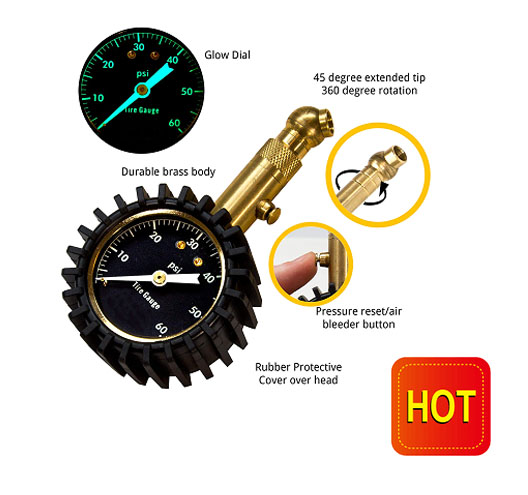 2" Tire Pressure Gauge - 60PSI