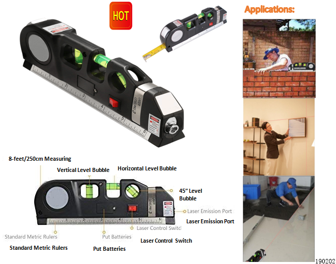 Multipurpose Laser Levellaser measure Line 8FT