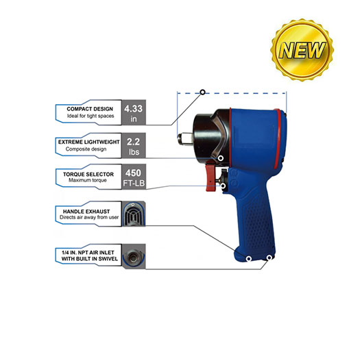 1/2" MINI IMPACT WRENCH/ROCKING DOG- COMPOSITE