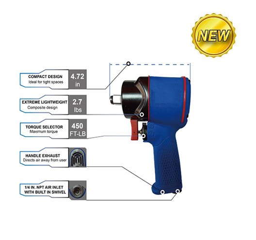 1/2 "MINI IMPACT WRENCH(TWIN HAMMER)-COMPOSITE