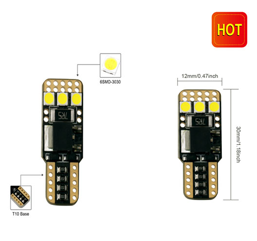 2pcs 6 SMD LED Light Bulbs Set