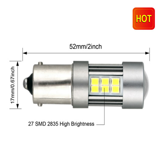 2pcs 27 SMD LED Light Bulbs Set