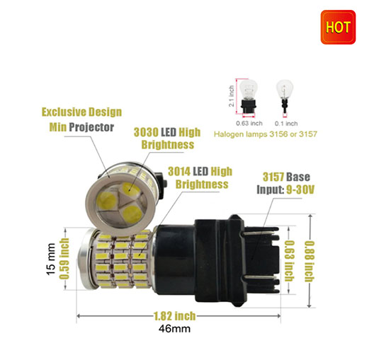 2pcs 57 SMD LED Light Bulbs Set