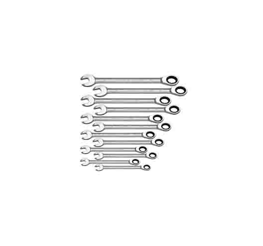 '12 Piece Metric Combination Ratchet Spanner Set 8-19mm