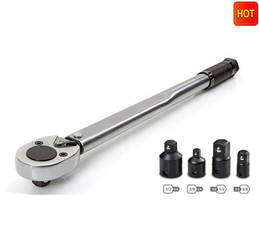 1/2-Inch Drive Click Torque Wrench with 4pc Impact Adapter