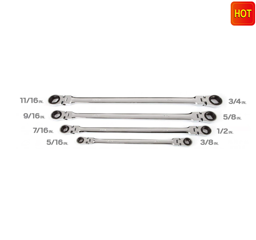4pc Flex-Head Double Box EndRatcheting Wrenches SAE