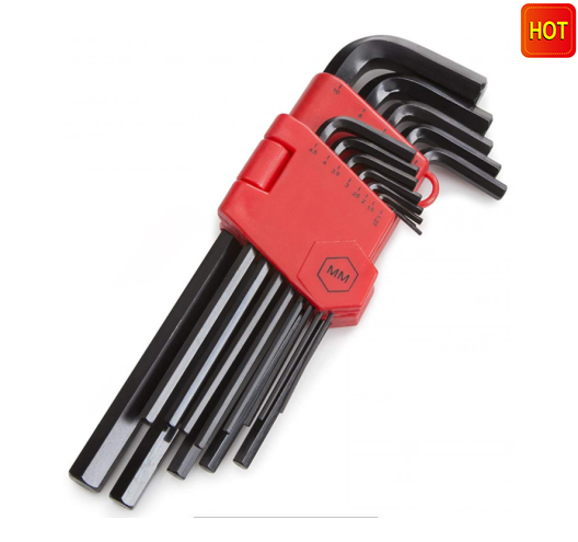 13-pc. Long Arm Hex Key Wrench Set (Metric）