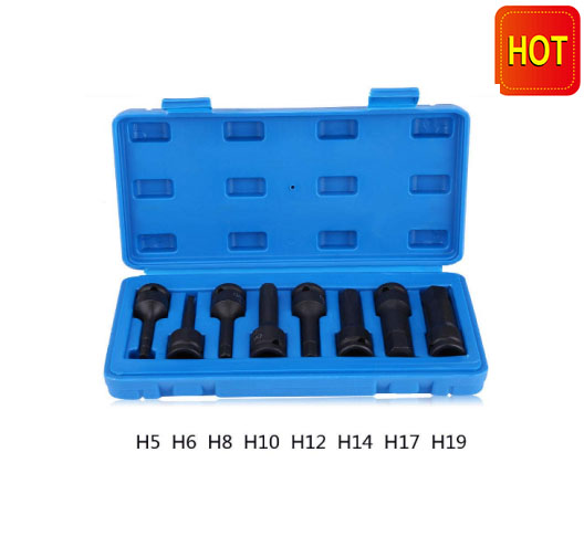 8pcs 1/2''DR.Hex key Impact Bit Socket  Set