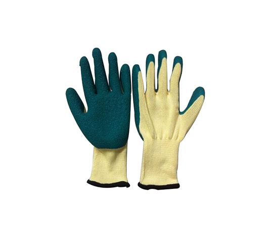 10G 5 Threads Polyctton With Latex Crinkle Finsih Glove
