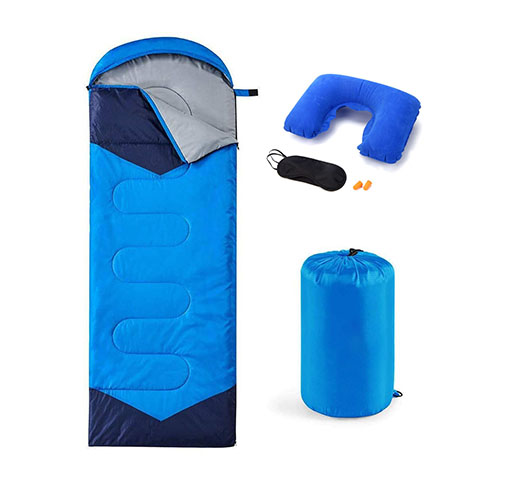 Camping Sleeping Bag Single with 3PC Accessories