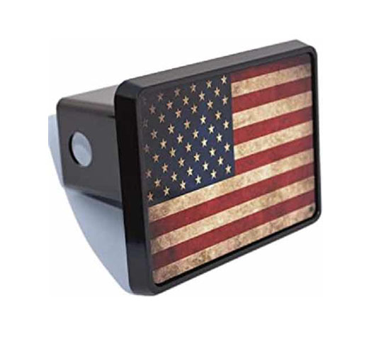 Trailer Hitch Cover Plug US Flag/Plastic