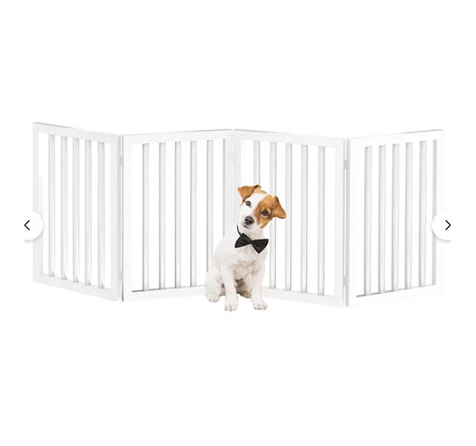 Freestanding Pet Gate 4 Panel Brown