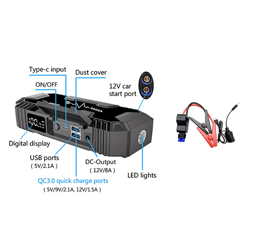 12V 15000Mah Lithium Iron Jump Starter