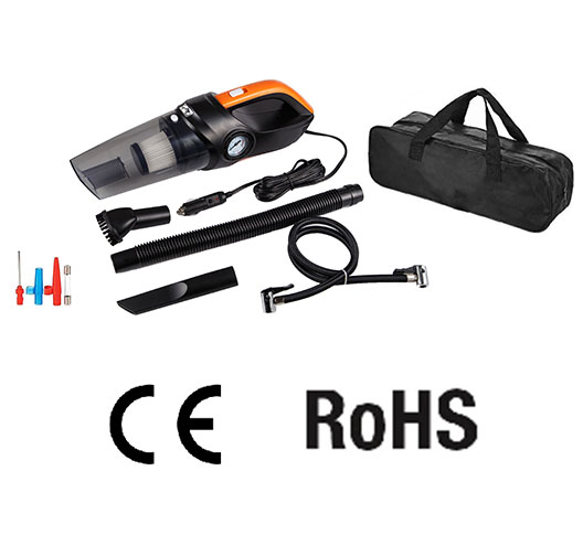 4 in 1 DC12V Car Vacuum Cleaner With Mechanica Air Compressor Pump With Tire Pressure Gauge LCD Displ