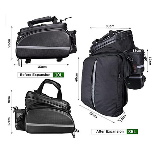 10-35L Waterproof Bicycle Pannier Rack Bag