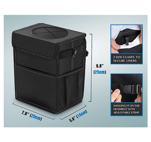 2 Gallon Leak-Proof  Car Trash Can 20*15*25cm