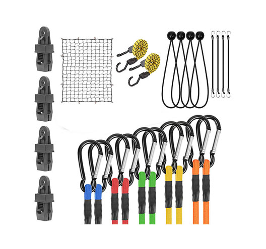 29pc Bungee Cords and Cargo Net Assortment Set