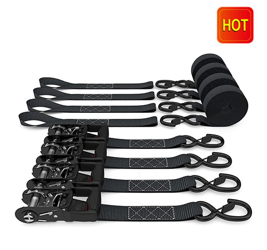 8Pcs Ratchet Tie Down Straps Set