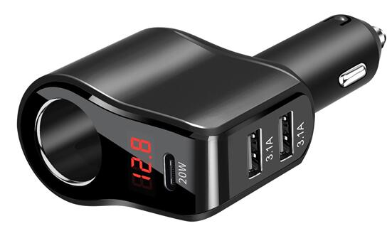 12V 24V Car Socket 2*USB and 1*Type C
