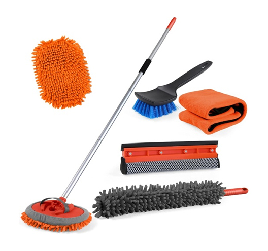 6PC 62" Microfiber Car Wash Brush Mop Kit