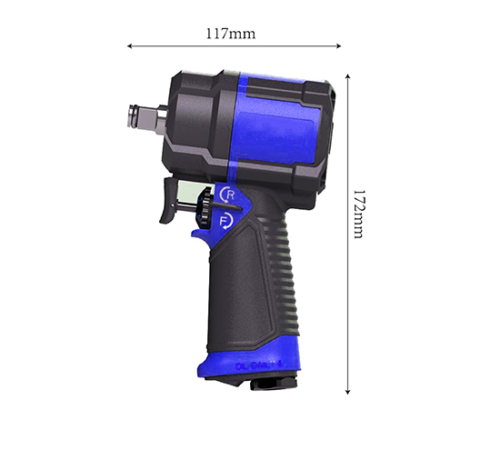 3/8" Mini Air lmpact Wrench (Jumbo Hammer) 650Nm/500ft-lb