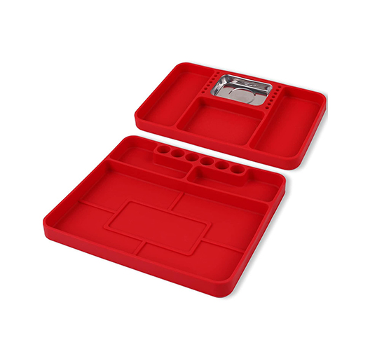 2Pcs Non-Slip Flexible Tool Tray with Magnets Tray Set